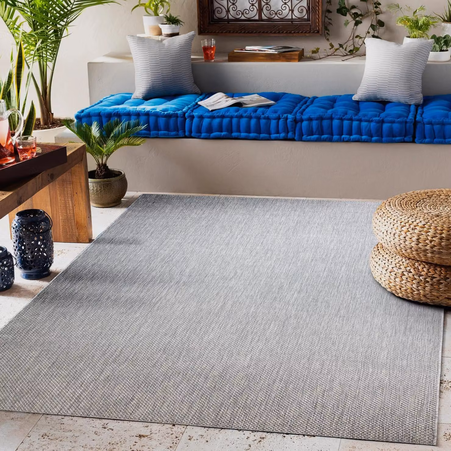 RugsX Grey Flat Weave Rectangular Rug, W/D/H: 80 x 150 cm – 2