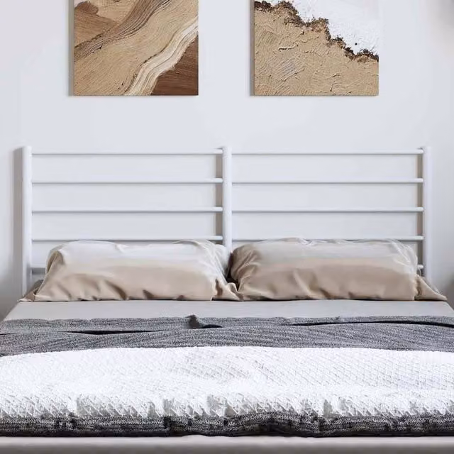 Berkfield Home Metal Headboard in White
