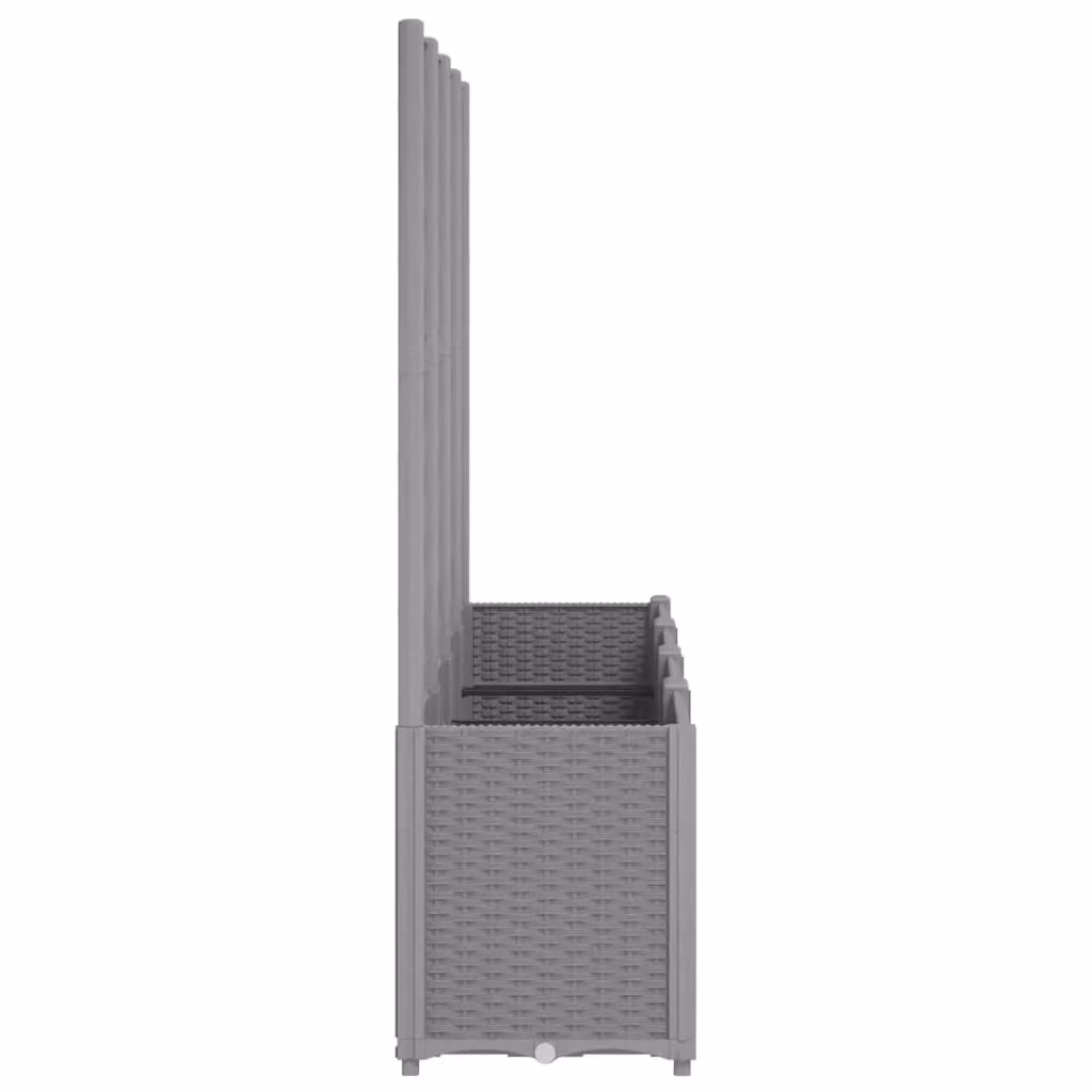 Berkfield Home Garden Planter with Trellis in Light Grey, W/D/H: 160 x 40 x 140 cm – 3
