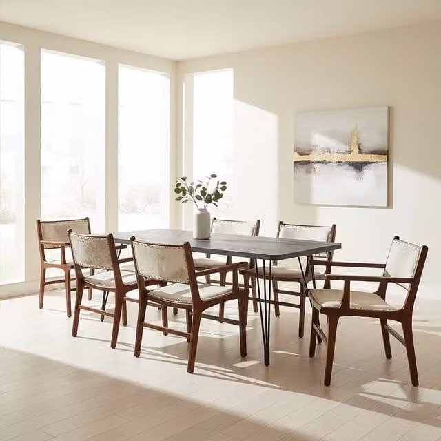 Orsina Contemporary Rectangular Wood Dining Table by Interiors by Premier in Grey and Black, W/D/H: 160 x 90 x 76 cm – 1