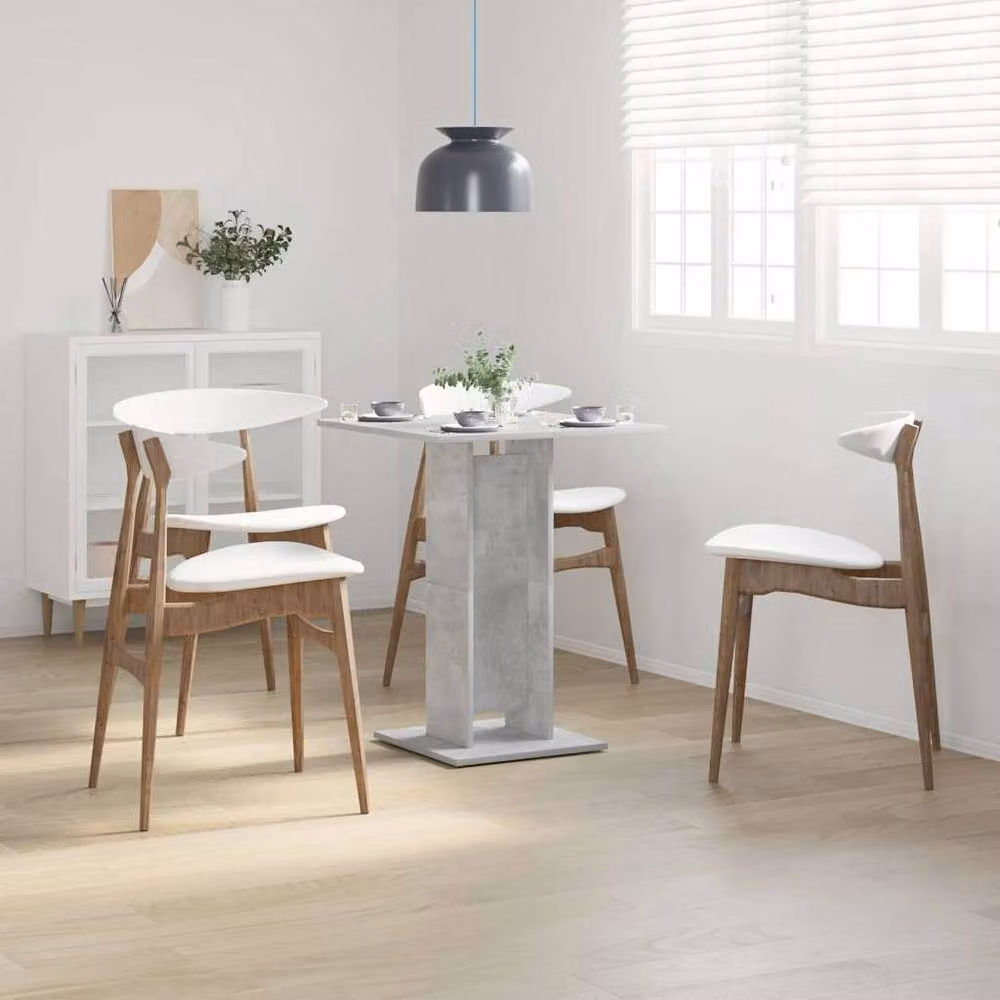 Berkfield Home Bistro Table in Concrete Grey, Square Composite Wood, W/D/H: 60 x 60 x 75 cm – 2