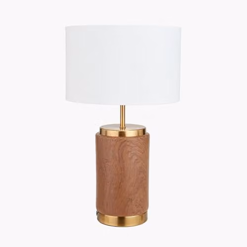Pacific Lifestyle Brown Wood Effect Ceramic Table Lamp W: 28 cm, D: 28 cm, H: 48 cm – 2
