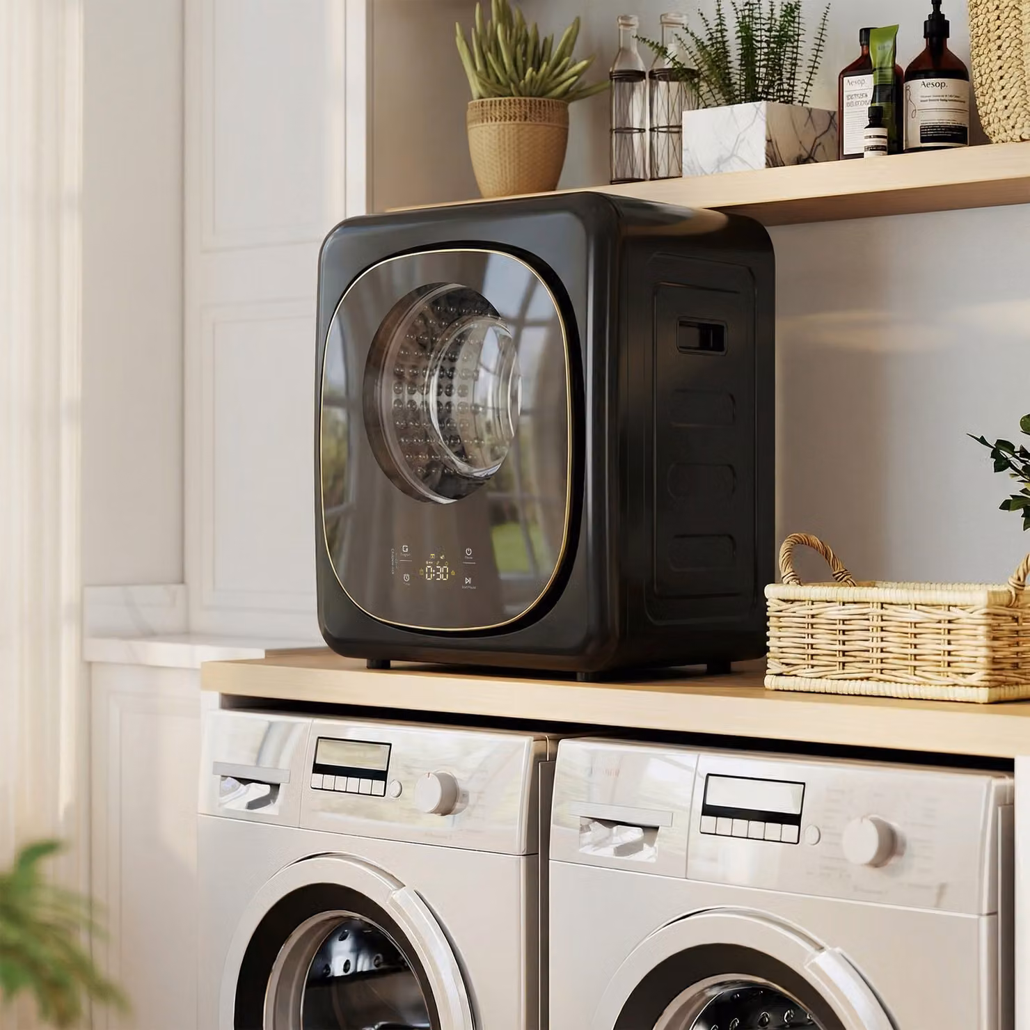 HOMCOM 4kg Vented Front Loading Tumble Dryer with 5 Drying Modes, 800W Compact Freestanding Design, Black – 9