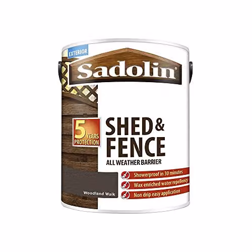 Sadolin Water-Based Shed and Fence Woodstain, Woodland Walk, Brown, 5 l – 2