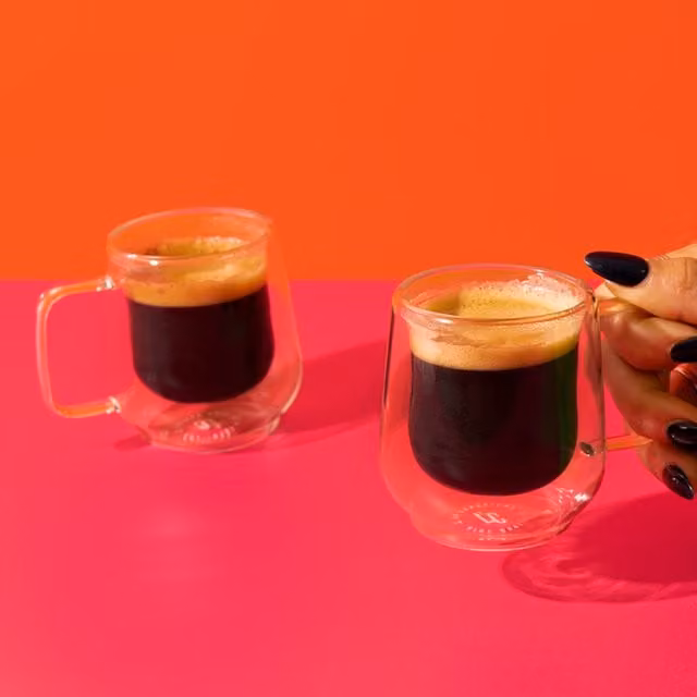 La Cafetire Siena Espresso Glasses, Set of 2, 100ml, Clear/Transparent