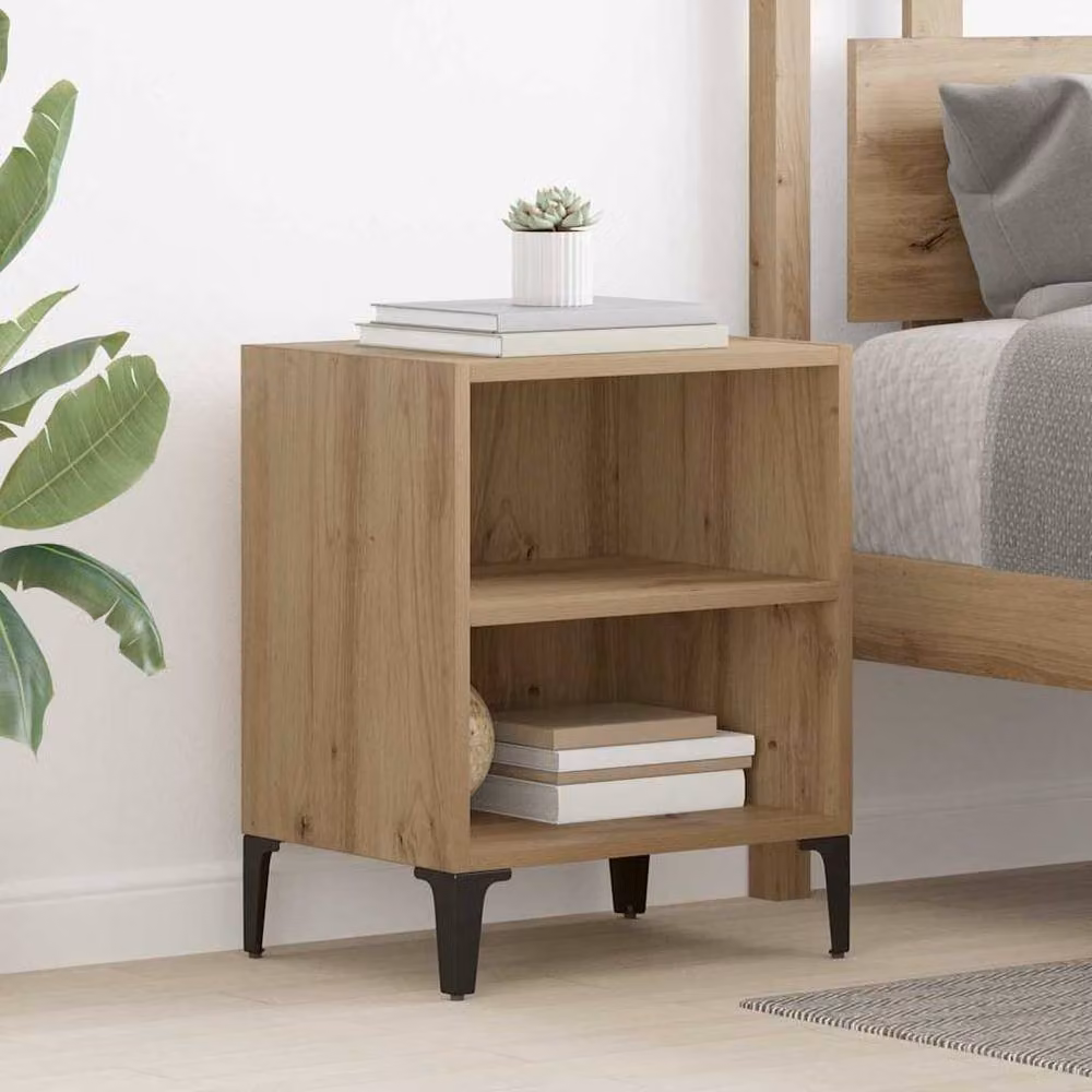 Berkfield Home Modern Bedside Cabinets, 2 Piece Artisan Oak Set in Brown, W/D/H: 40 x 30 x 50 cm – 2
