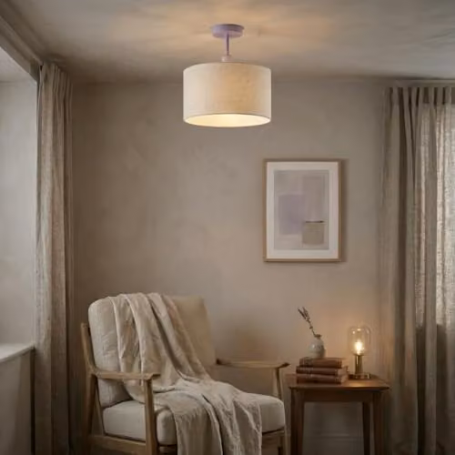 Happy Homewares Lavender Lilac Industrial Style Ceiling Light Fitting, W/D/H: 12 x 12 x 17 cm – 2