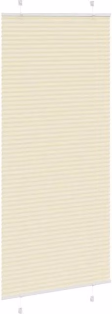 Berkfield Home Single Pleat Fabric Blind in Beige, W: 90 cm, H: 200 cm