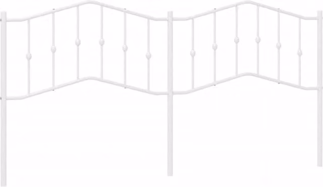 Berkfield Home Classic Metal Headboard in White, 200 cm