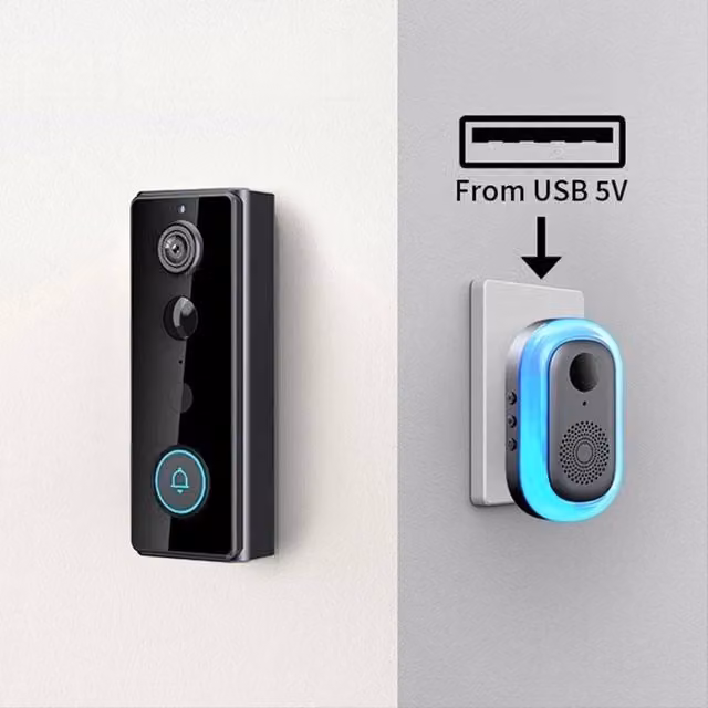 EONLION Smart Video Doorbell Security Camera in Black – 1