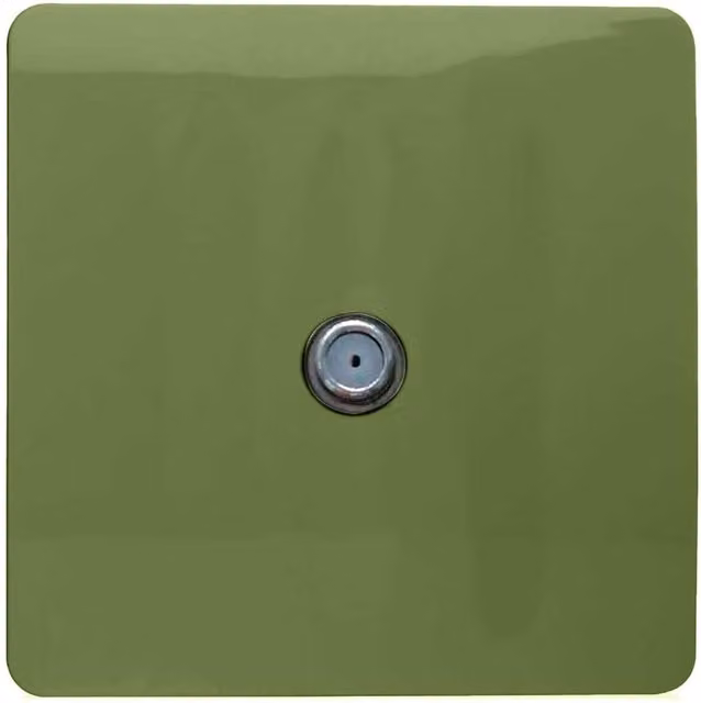 Trendi Switch 1 Gang Male F-Type Satellite Television Socket in Moss Green