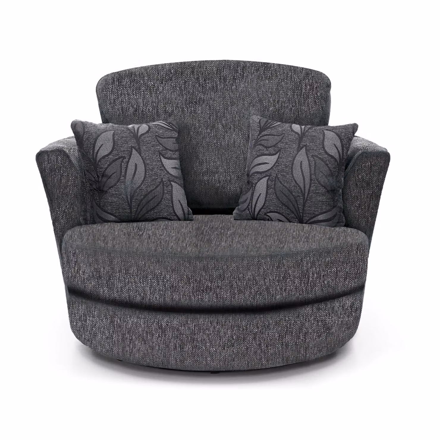Furnishings For Less UK Byron Dundee Chenille Fabric 360 Degree Swivel Single Seater Chair in Grey – 2