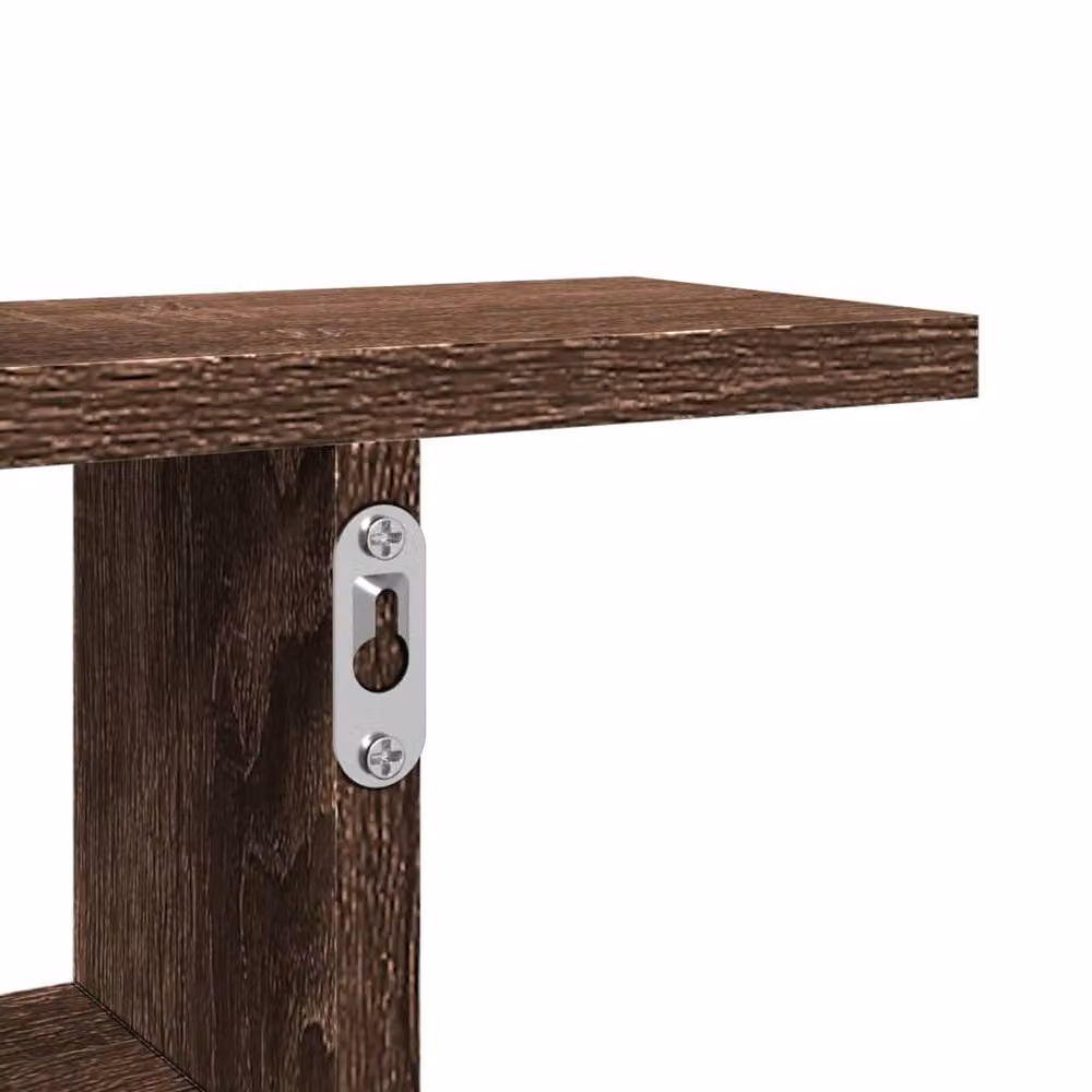 Berkfield Home Wall Mounted Shelves, 2 Pack, Brown Oak, W/D/H: 38 x 12 x 38 cm – 5