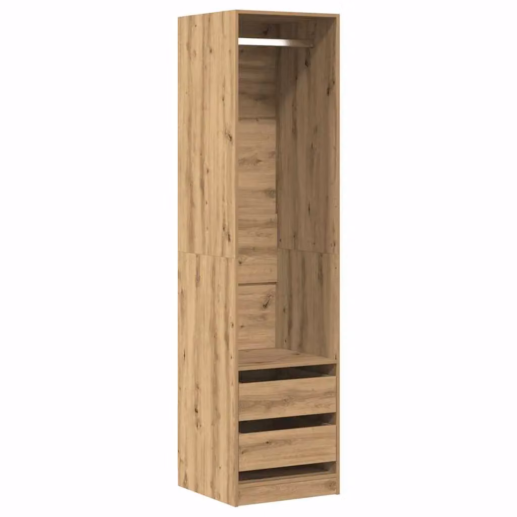Berkfield Home Artisan Oak Wardrobe in Brown, W/D/H: 50 x 50 x 200 cm – 2