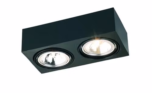 Netlighting Rodos Twin Surface Mounted Downlight with Black Metal Structure and Transparent Glass – 1