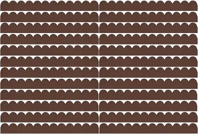 Garden Gear Flexi Curve Scallop Border Edging in Brown Rubber