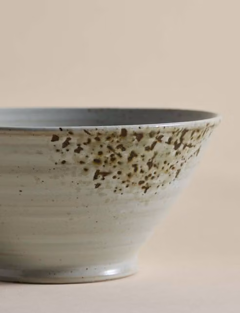 M&S Textured Spin Small Ramen Soup Bowl in Brown and Beige Stoneware