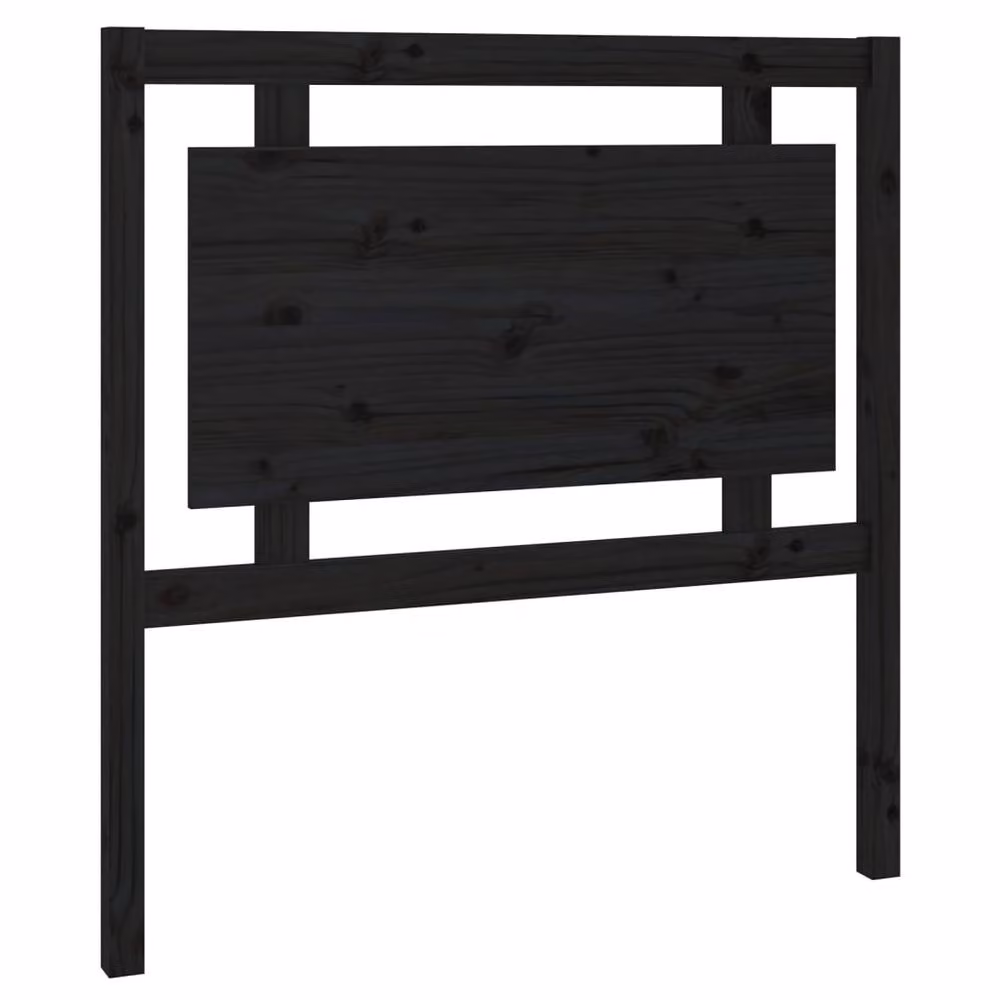 Berkfield Home Beautiful Bed Headboard in Black Solid Pine Wood, W/D/H: 95.5 x 4 x 100 cm – 2