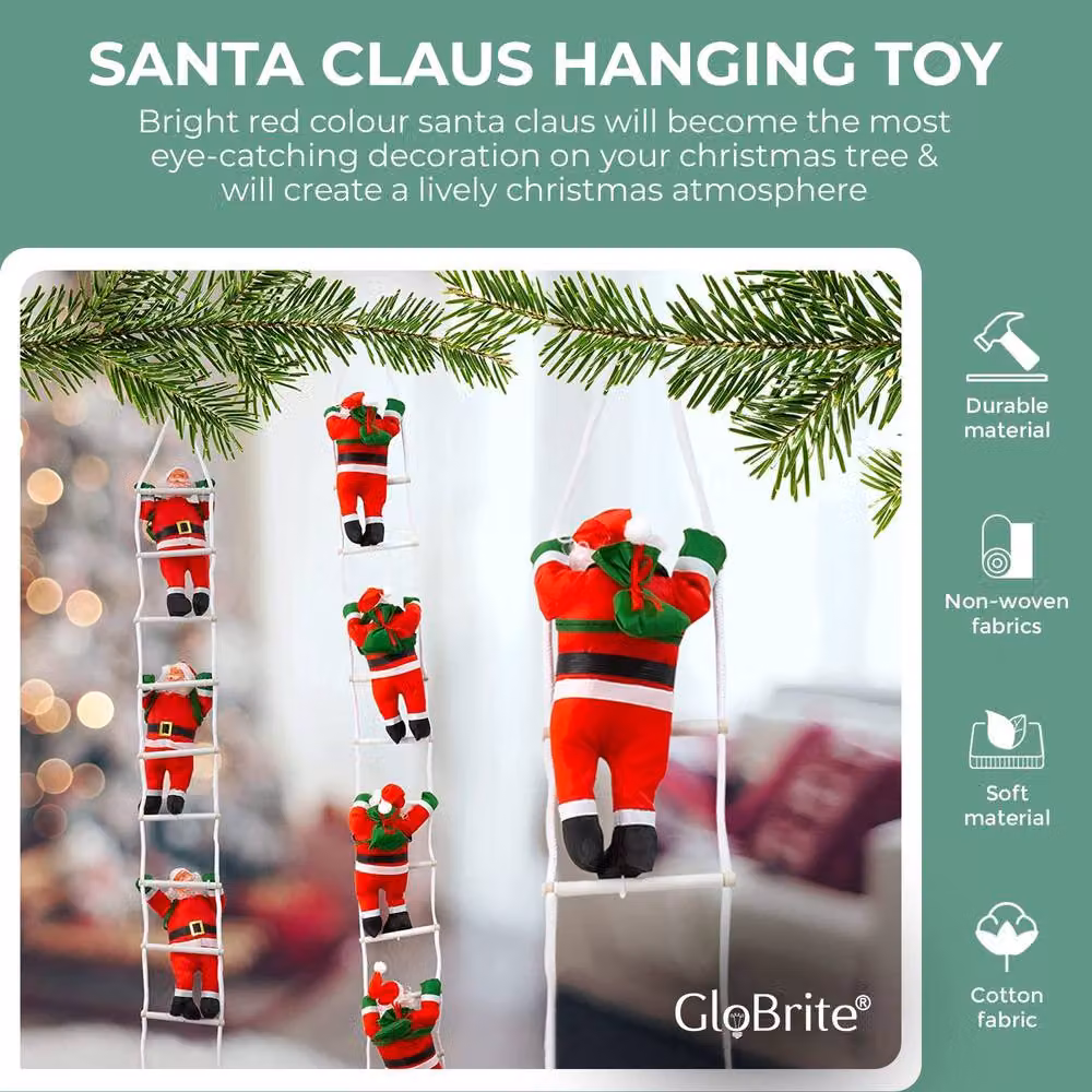 Globrite 4 Santa Claus Climbing Rope Red Christmas Tree Decoration – 2