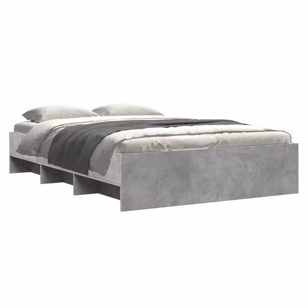 Berkfield Home Bed Frame in Concrete Grey, Engineered Wood, W/D/H: 140 x 190 cm – 3