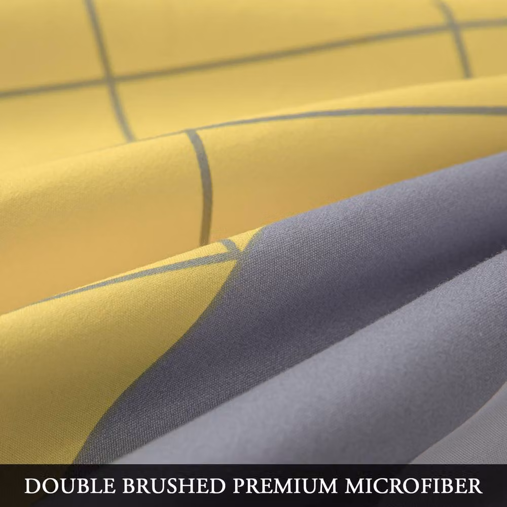 Pamposh Reversible Yellow Luxury Duvet Cover and Pillowcase Set, Double Size (Duvet Cover: 200 x 200 cm, Pillowcase: 140 x 200 cm) – 3