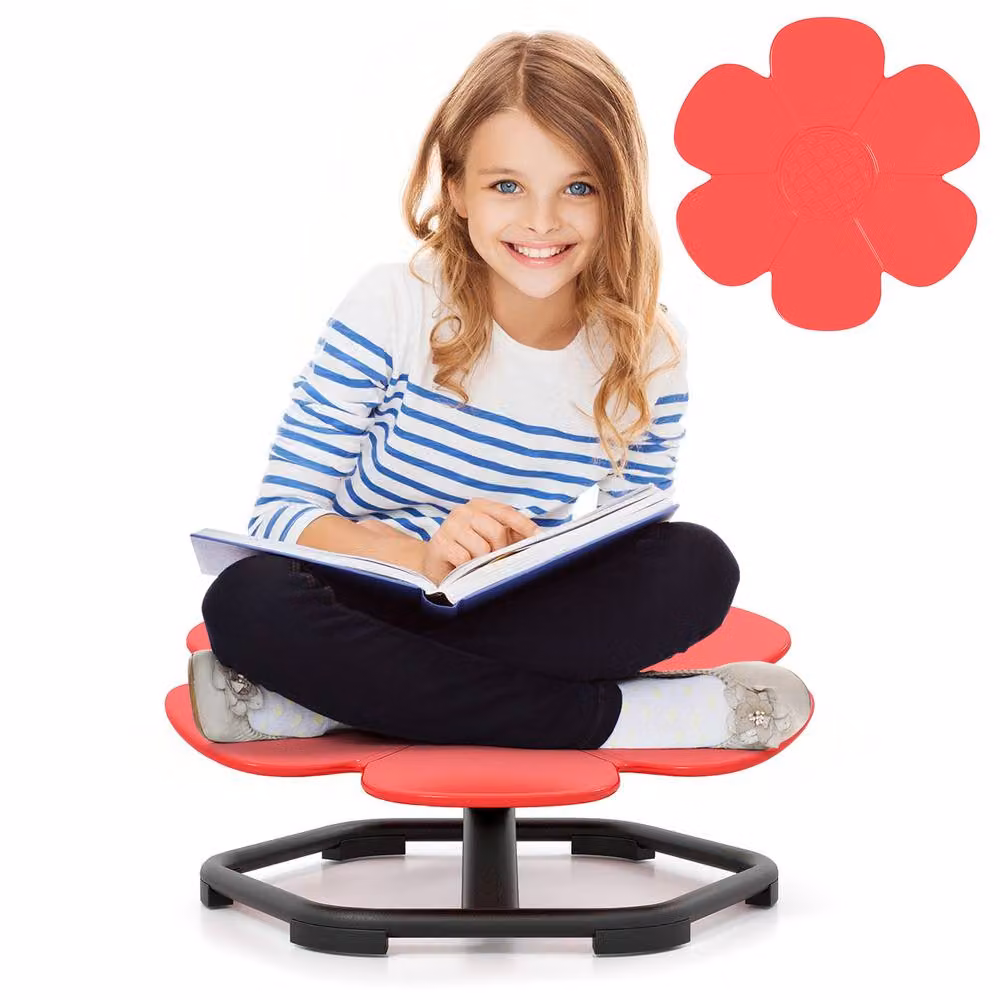 Costway Kids Sensory Petal Swivel Chair with 360 Degree Spin in Red – 2