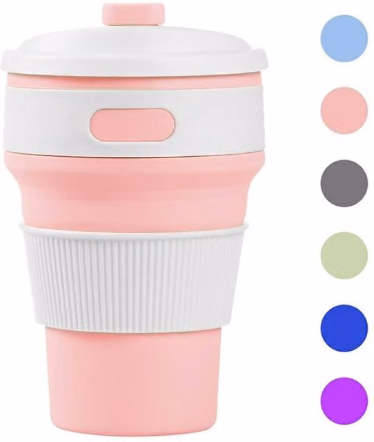 KDMD Collapsible Silicone Telescopic Leakproof Water Bottle, 350ml, Pink – 1