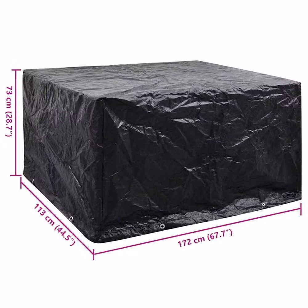 Berkfield Home Water Repellent Garden Furniture Cover for 6 Person Poly Rattan Sets in Black – 4