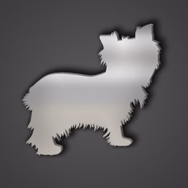Yorkshire Terrier Style 5 Silver Acrylic Wall Mirror