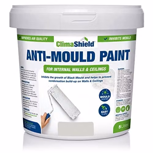 ClimaShield Anti Mould Paint in Wessex Stone, 5L, for Bathrooms, Kitchens and Bedrooms