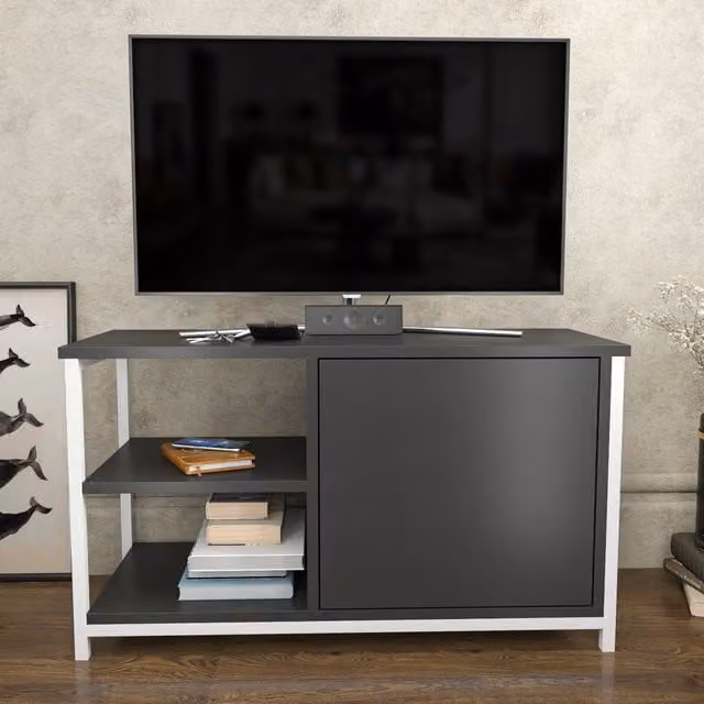 Decorotika Muskegon TV Unit in Anthracite and White
