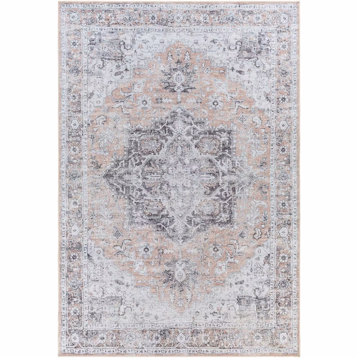 Livabliss Beige and Grey Traditional Vintage Boho Machine Woven Living and Dining Room Rug, W: 80 cm, L: 240 cm – 2