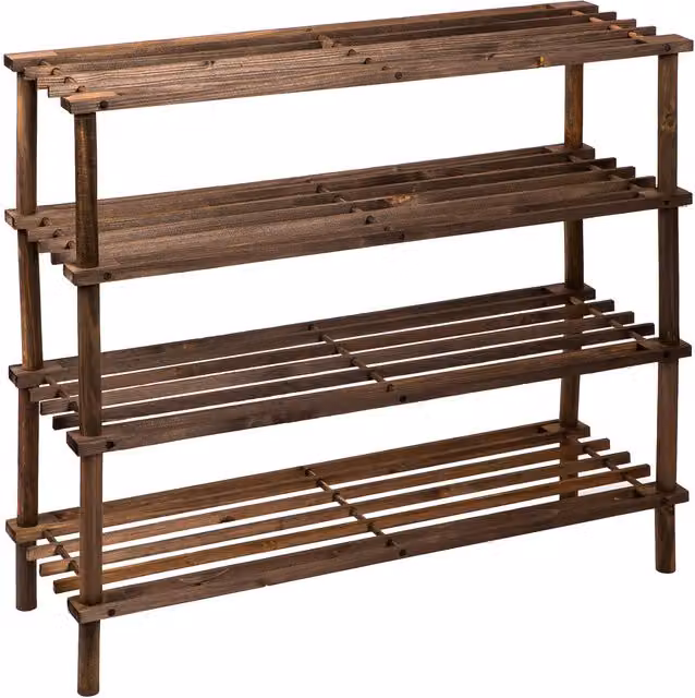 Innoteck Wooden Shoe Rack in Brown, 67 cm Width