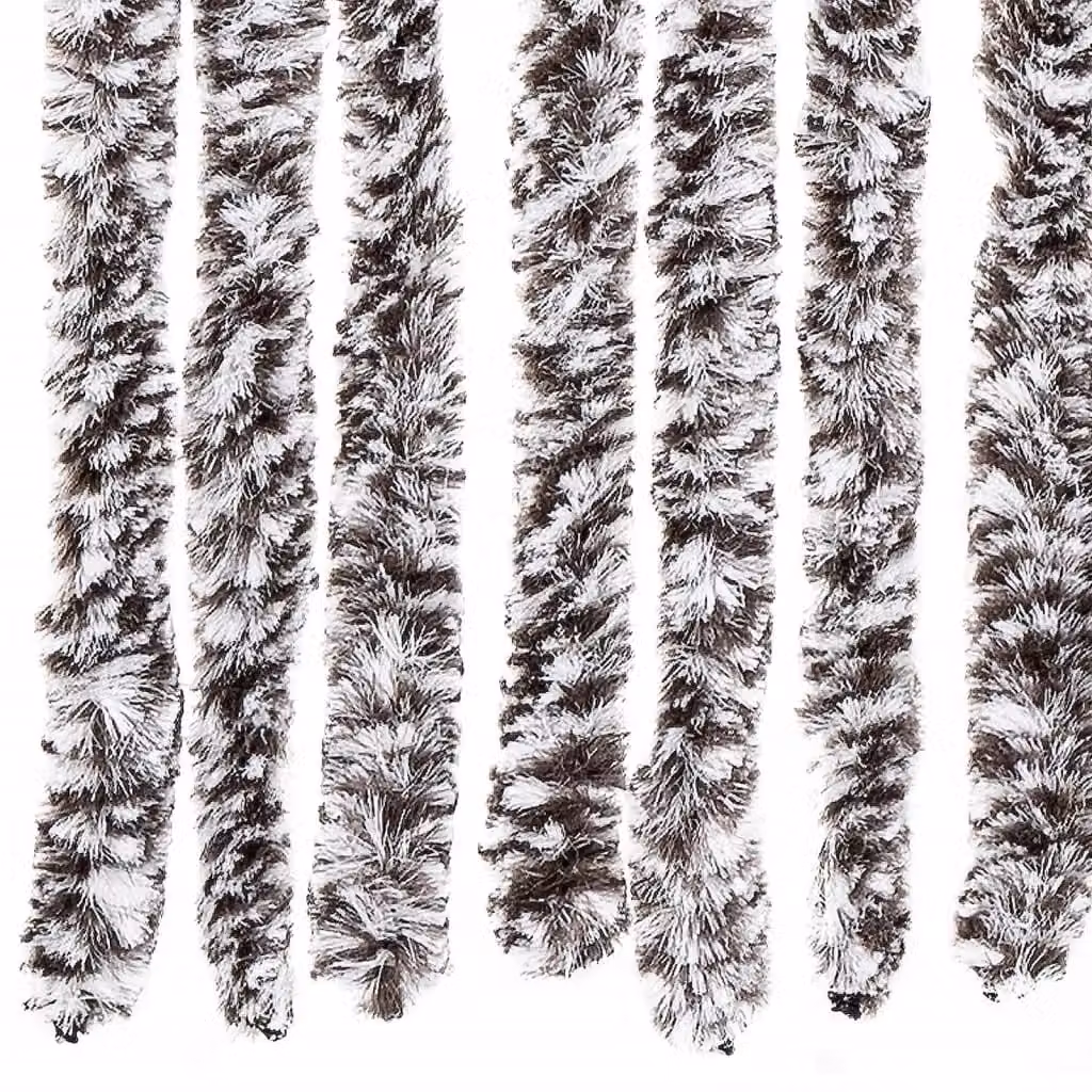 Berkfield Home Chenille Insect Curtain in Brown, Beige and Multicolour Striped, W: 100 cm, H: 220 cm – 4