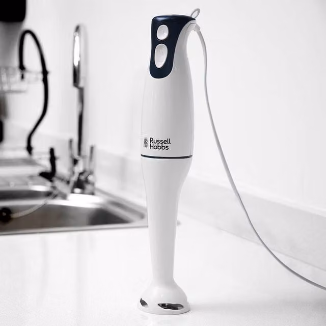 Russell Hobbs 200W Food Collection Electric Hand Blender with Pulse Function, White