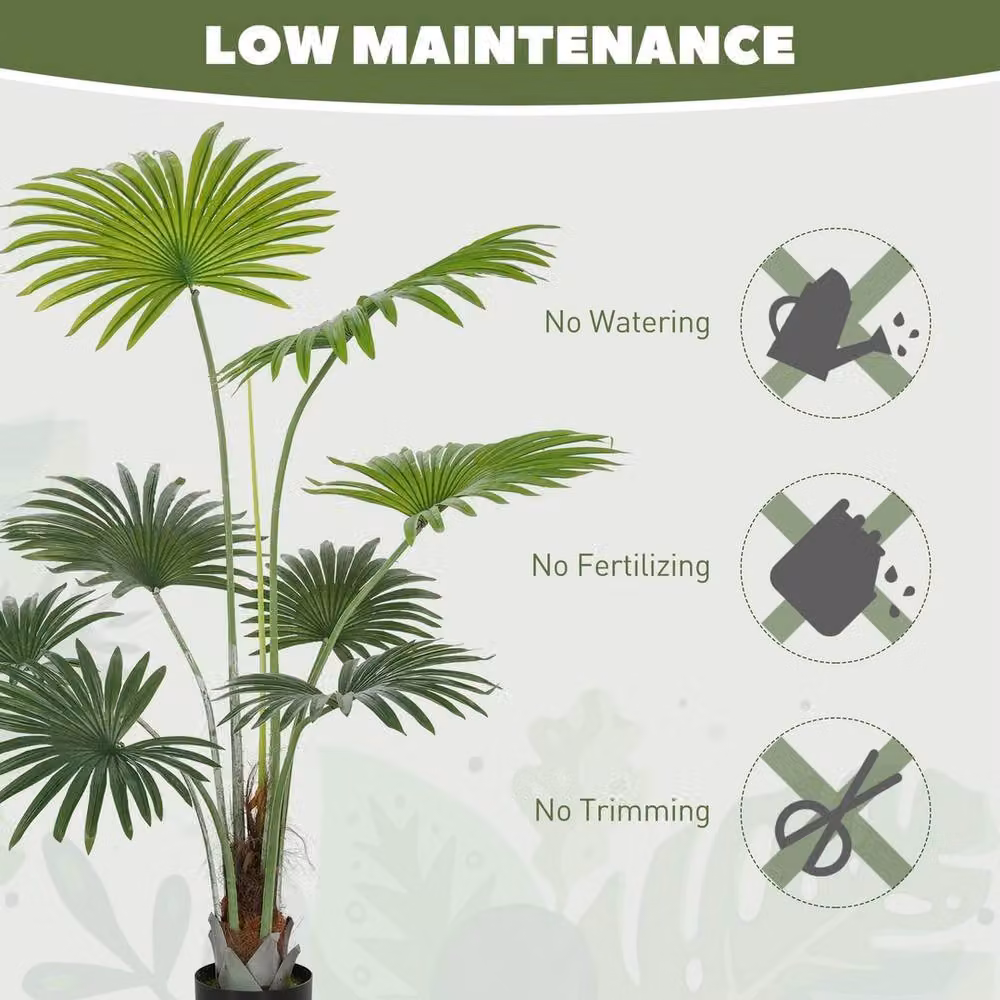 NESTLUNE Artificial Green Plant with PEVA Leaves and Coconut Pot, Height: 100 cm, Width: 15 cm, Depth: 15 cm – 2