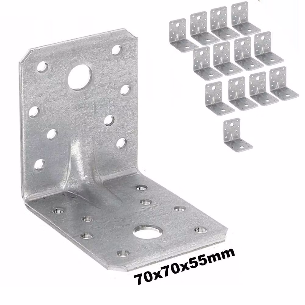 Ventryn 14-Piece Galvanised Steel Angle Brackets in Silver – 3