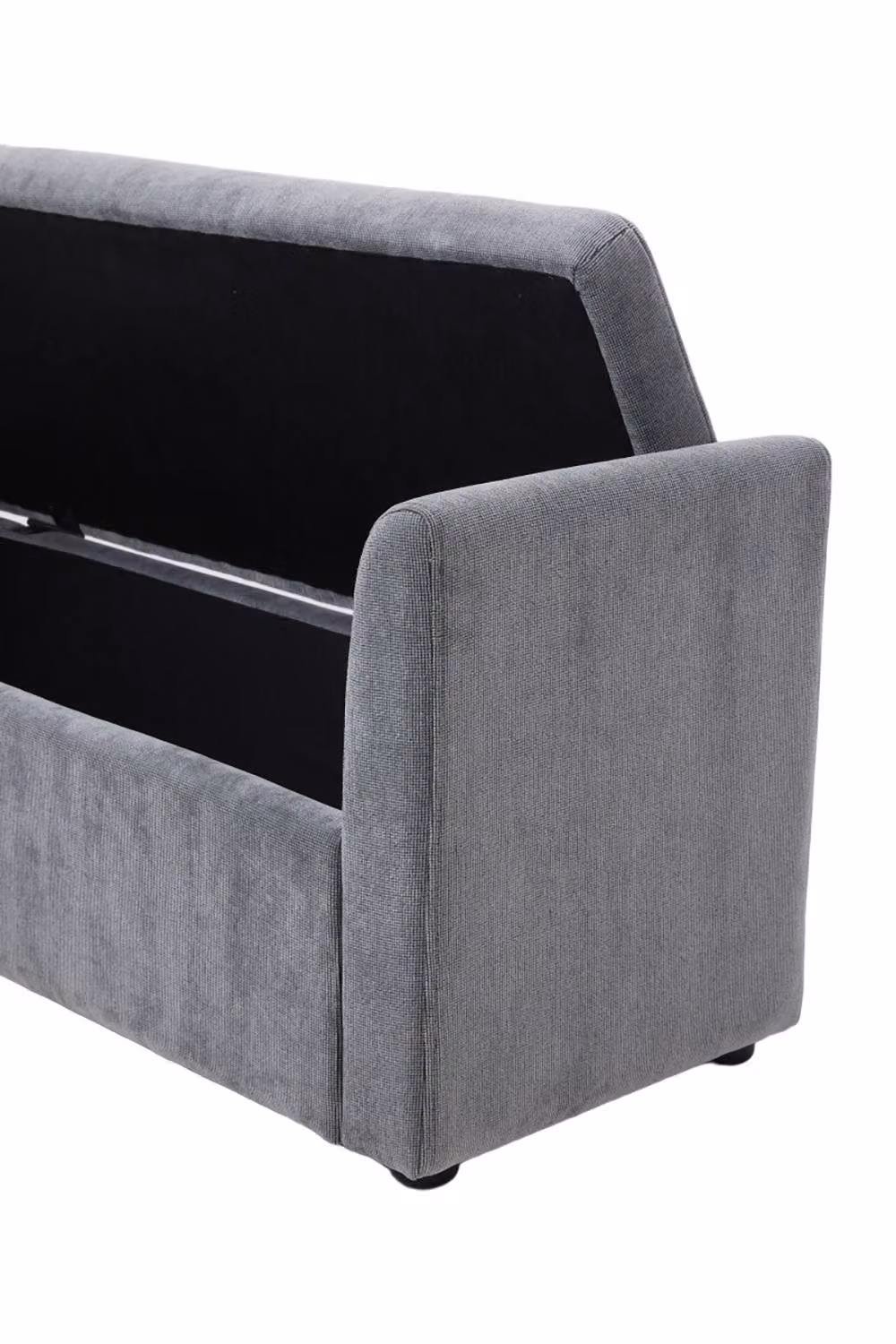 Living and Home Grey Upholstered Storage Bench with 2 Pillows – 5