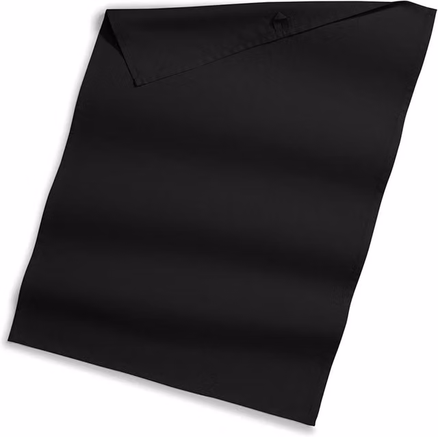 Westford Mill Plain Black Cotton Tea Towel with Hanging Loop