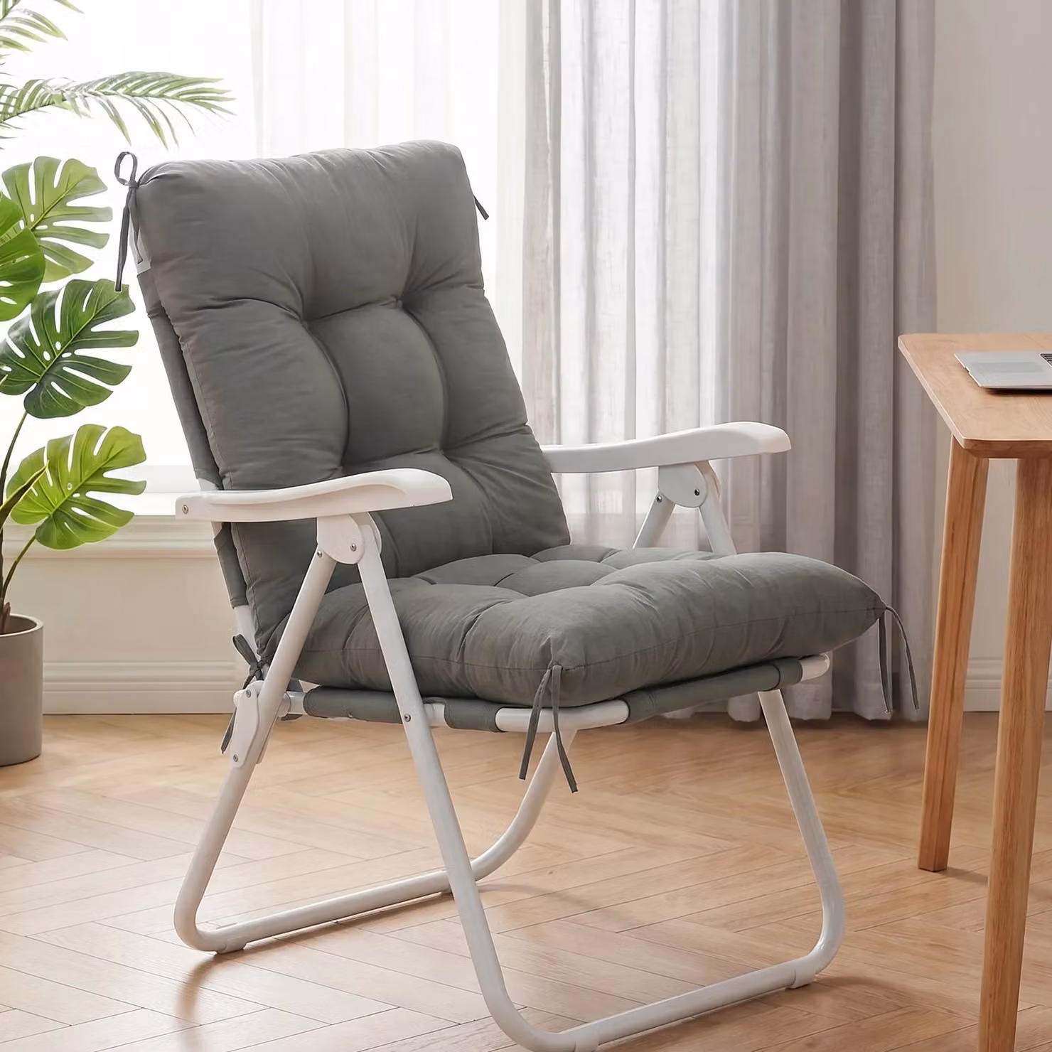 Garden Sanctuary Grey Rectangular Rattan Chair Pad, W: 50 cm, H: 110 cm – 2