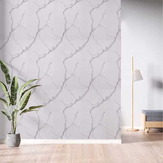 Livingandhome 10-Piece Grey Marble Texture Waterproof and Oilproof Adhesive Wall Stickers