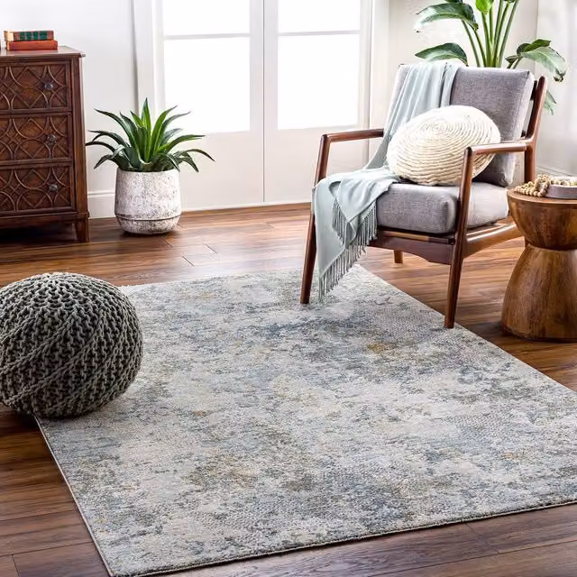 Livabliss Dresden Vintage Boho Living Room Rug in Multicolour Green, Grey, Blue and Yellow, W: 200 cm, L: 290 cm