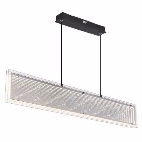 Globo Lighting Mirrora Bar Pendant Light in Black and Chrome with LED and Mirror Effect, W/D/H: 120 x 40 x 8 cm – 1