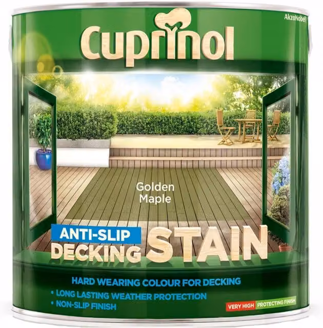 Cuprinol Anti-Slip Fungicidal Decking Stain in Golden Maple