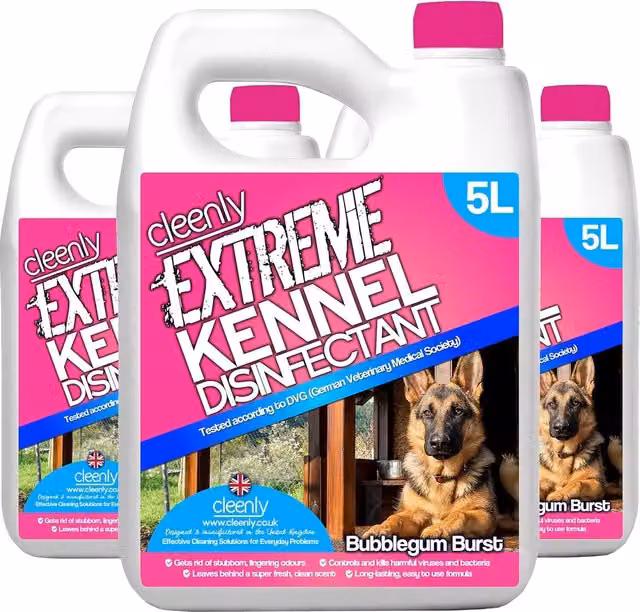 Cleenly Extreme Kennel Disinfectant, Deodoriser and Cleaner in Bubblegum, 15 l