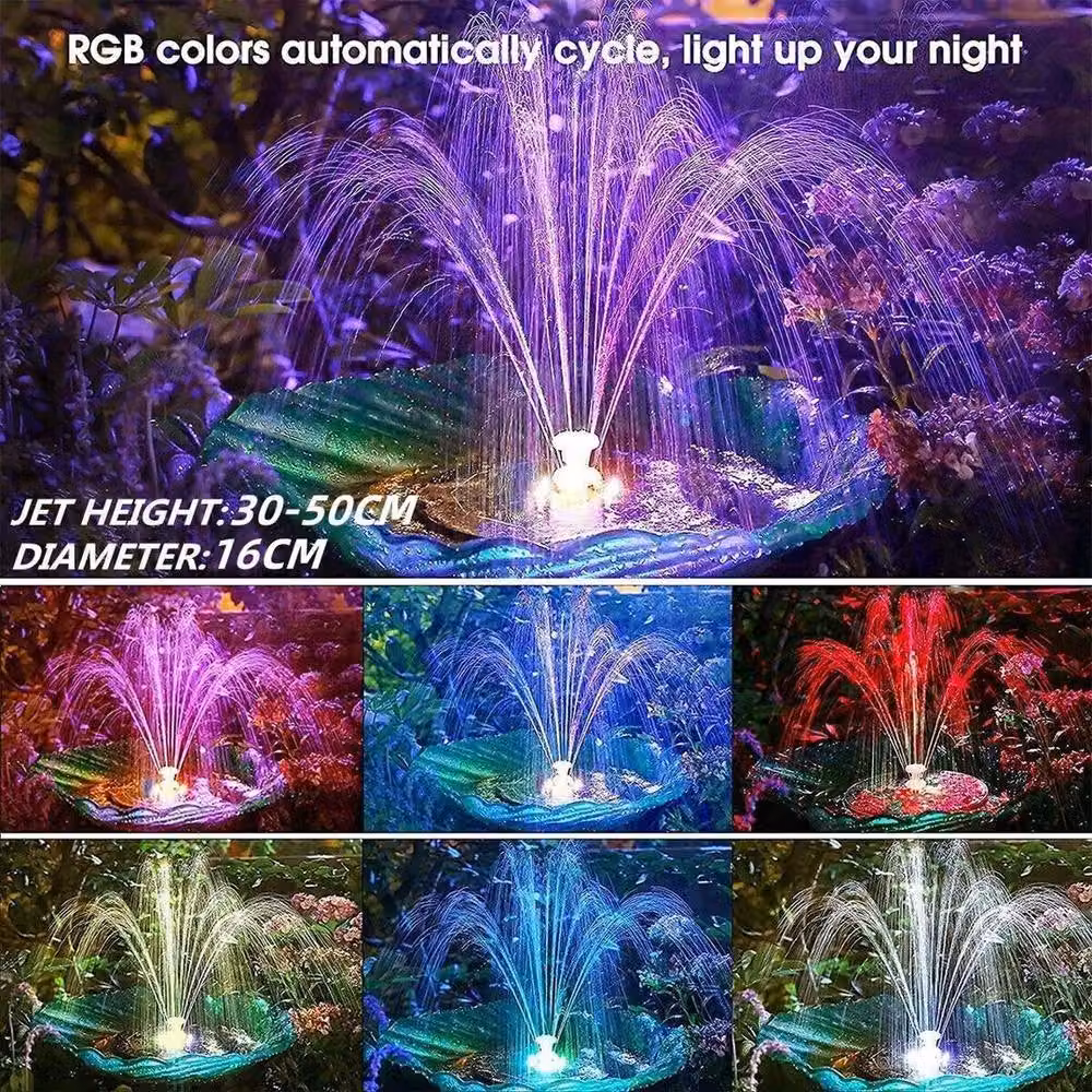 FLAVORA Solar Powered Floating Water Fountain Pump for Birdbaths, Black, W/D/H: 100 x 15 x 15 cm – 5