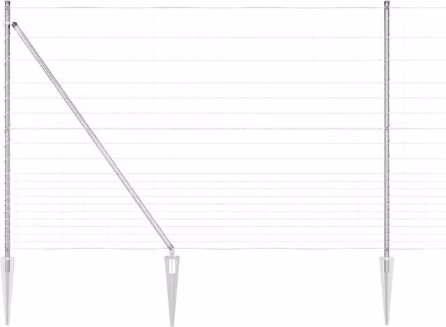 Berkfield Home Field Fence Galvanised Steel in Silver, H: 160 cm, L: 25 m