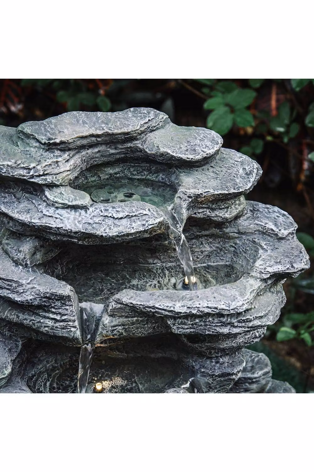 Living and Home Grey Outdoor LED Electric Waterfall Cascade Rockery Garden Decor – 5