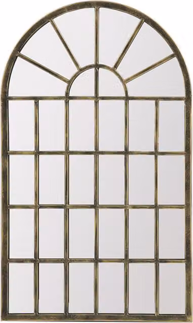 Home Garden Direct Vintage Gothic Arch Wall Mirror in Black, Gold and White, W: 36 cm, H: 36 cm, D: 1 cm