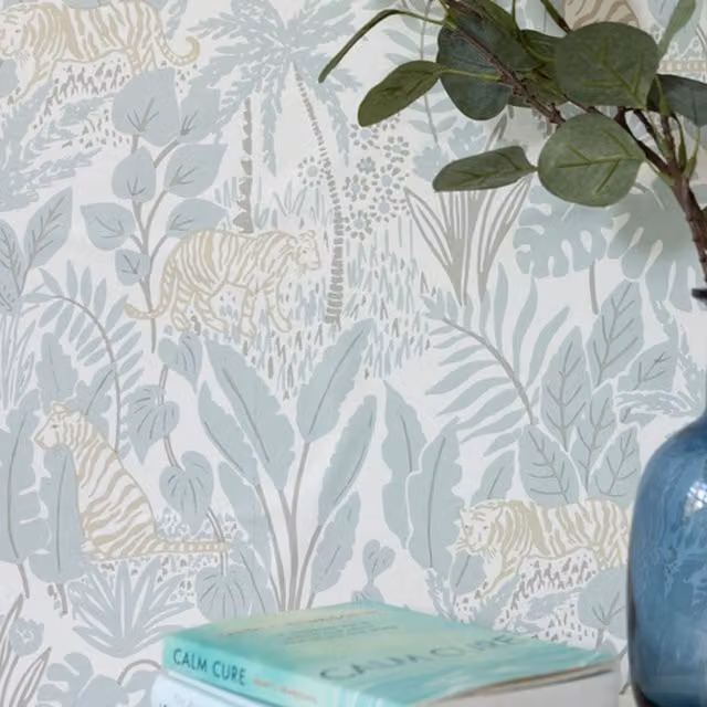 Maynard Blue Nu Self Adhesive Wallpaper in Blue